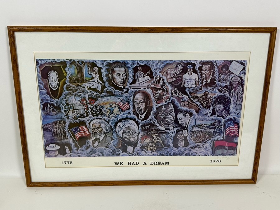 Artist Pencil Signed Print Titled 'We Had A Dream 1776-1976' 24 X 14 Framed 29.5 X 19.5 [Photo 2]