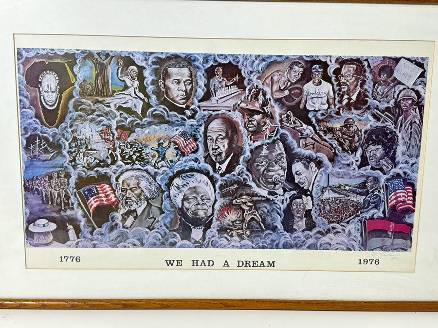 Artist Pencil Signed Print Titled 'We Had A Dream 1776-1976' 24 X 14 Framed 29.5 X 19.5 [Photo 6]