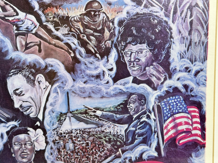 Artist Pencil Signed Print Titled 'We Had A Dream 1776-1976' 24 X 14 Framed 29.5 X 19.5 [Photo 14]