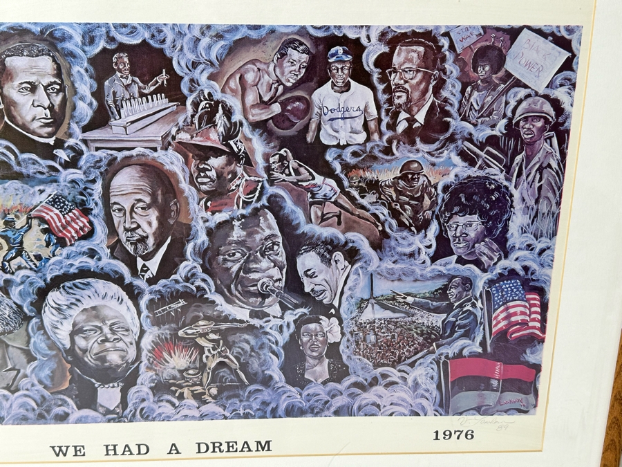 Artist Pencil Signed Print Titled 'We Had A Dream 1776-1976' 24 X 14 Framed 29.5 X 19.5 [Photo 9]