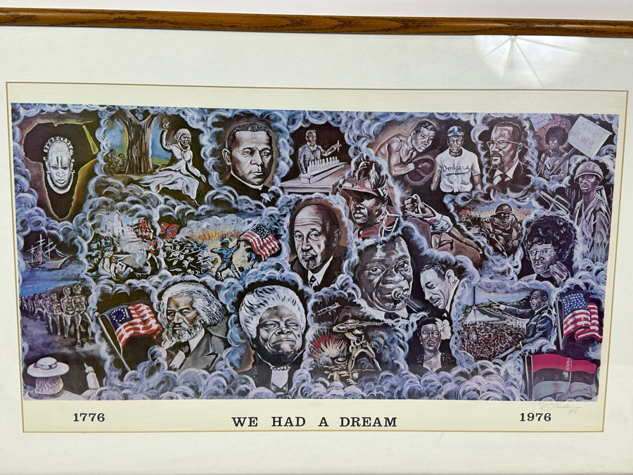 Artist Pencil Signed Print Titled 'We Had A Dream 1776-1976' 24 X 14 Framed 29.5 X 19.5 [Photo 4]