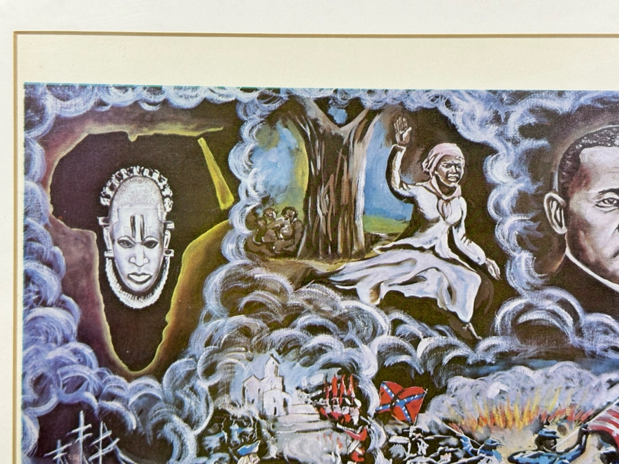 Artist Pencil Signed Print Titled 'We Had A Dream 1776-1976' 24 X 14 Framed 29.5 X 19.5 [Photo 19]