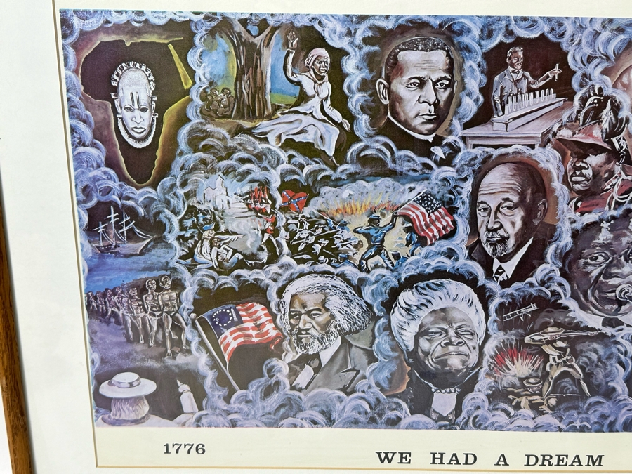 Artist Pencil Signed Print Titled 'We Had A Dream 1776-1976' 24 X 14 Framed 29.5 X 19.5 [Photo 7]