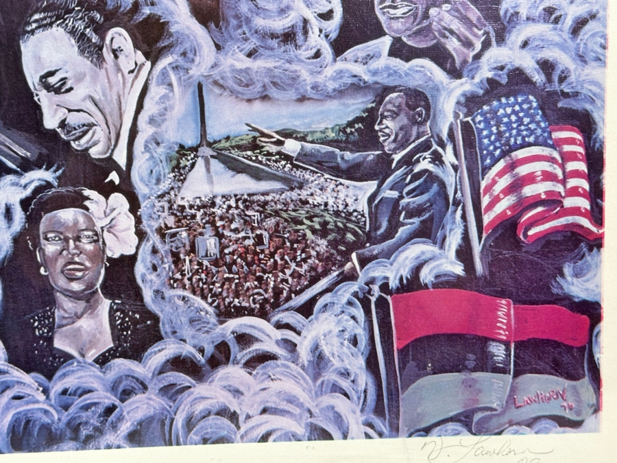 Artist Pencil Signed Print Titled 'We Had A Dream 1776-1976' 24 X 14 Framed 29.5 X 19.5 [Photo 15]