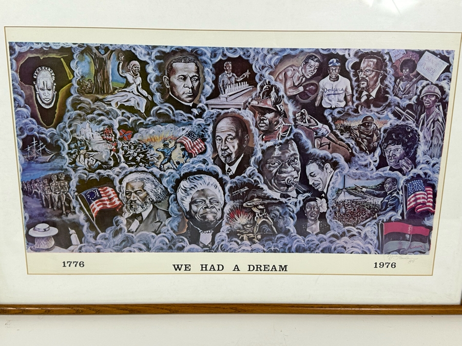 Artist Pencil Signed Print Titled 'We Had A Dream 1776-1976' 24 X 14 Framed 29.5 X 19.5 [Photo 3]