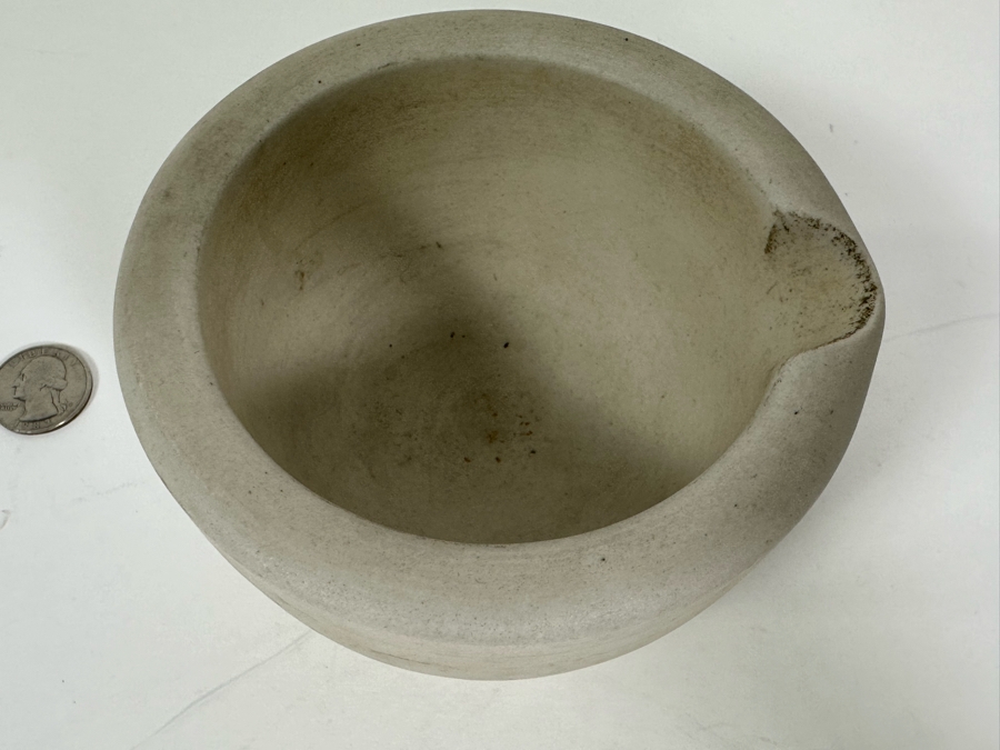 Vintage Apothecary Mortar 5W X 3H & Pestle 6L Stoneware Medicine Bowl [Photo 7]