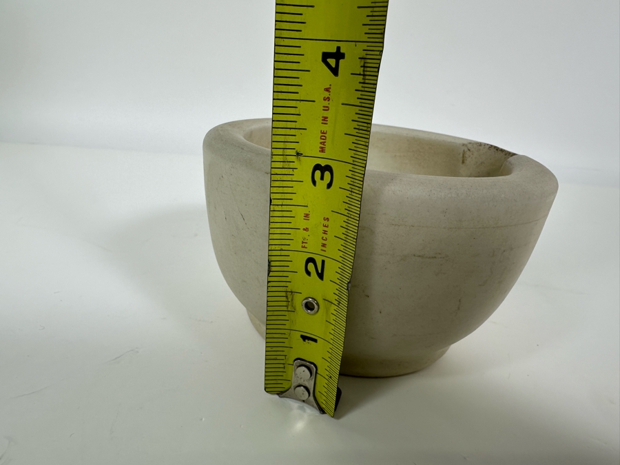 Vintage Apothecary Mortar 5W X 3H & Pestle 6L Stoneware Medicine Bowl [Photo 16]
