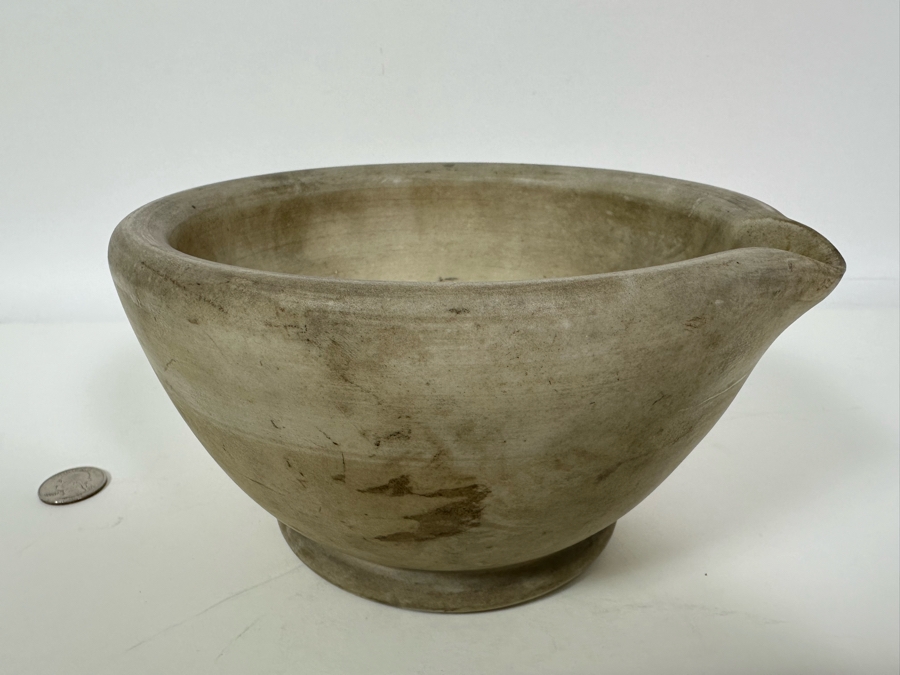 Vintage Apothecary Mortar 7.5W X 4.25H & Pestle 10L Stoneware Medicine Bowl [Photo 9]