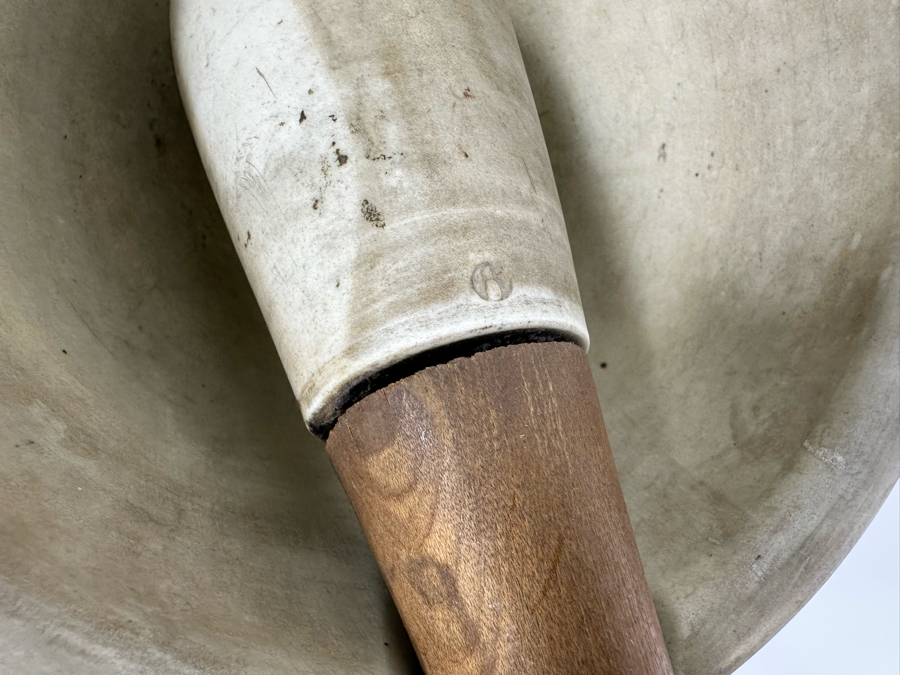 Vintage Apothecary Mortar 7.5W X 4.25H & Pestle 10L Stoneware Medicine Bowl [Photo 6]