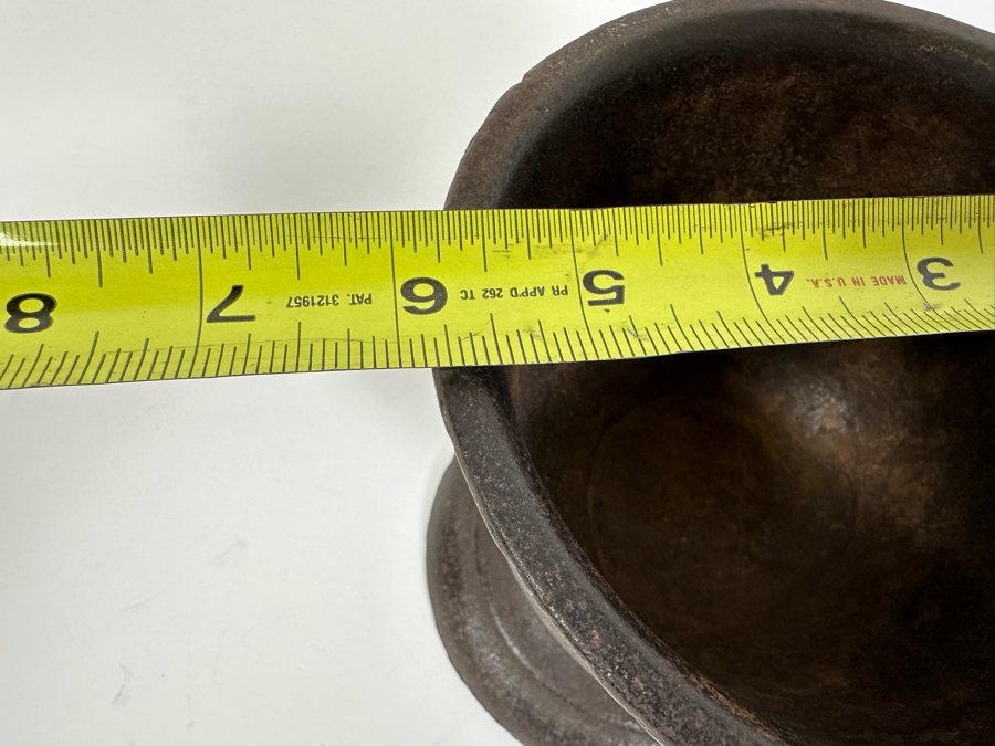Antique Cast Iron Apothecary Mortar 6W X 5.5H & Pestle 8L Iron Medicine Bowl [Photo 15]