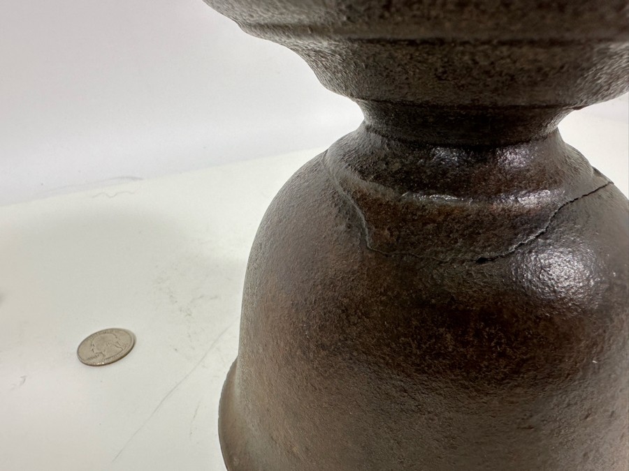 Antique Cast Iron Apothecary Mortar 6W X 5.5H & Pestle 8L Iron Medicine Bowl [Photo 12]