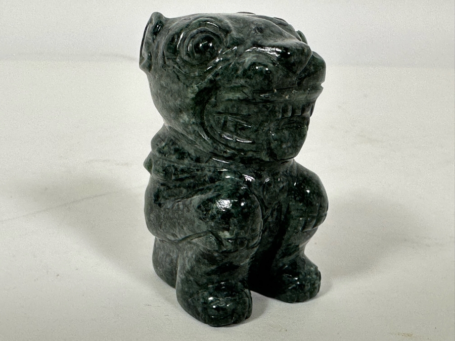 Vintage Carved Jade Jaguar Figurine From Guatemala 2H [Photo 2]