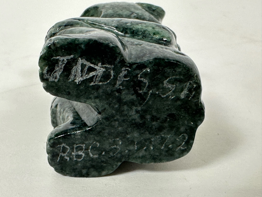 Vintage Carved Jade Jaguar Figurine From Guatemala 2H [Photo 9]