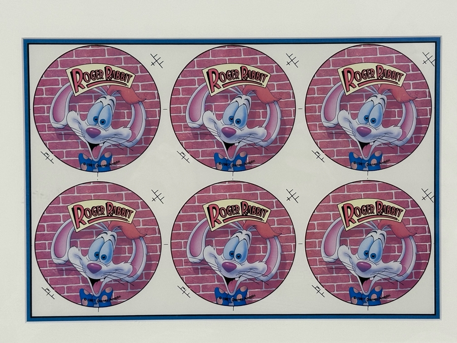 Uncut Sheet Of Disney's Who Framed Roger Rabbit Framed 16.5 X 13.5 [Photo 2]