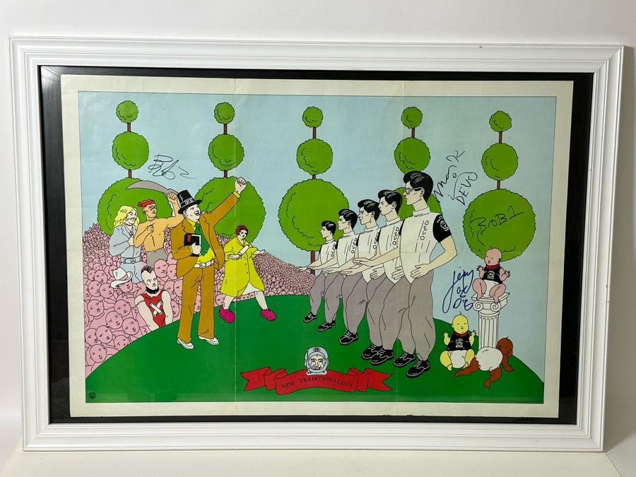 Vintage 1981 DEVO New Wave Band Poster Signed By The Band Members Framed 33 X 22.5 Framed 39 X 27.5 [Photo 2]