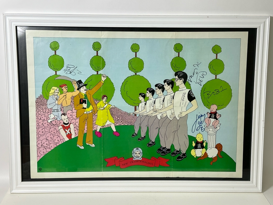 Vintage 1981 DEVO New Wave Band Poster Signed By The Band Members Framed 33 X 22.5 Framed 39 X 27.5 [Photo 3]