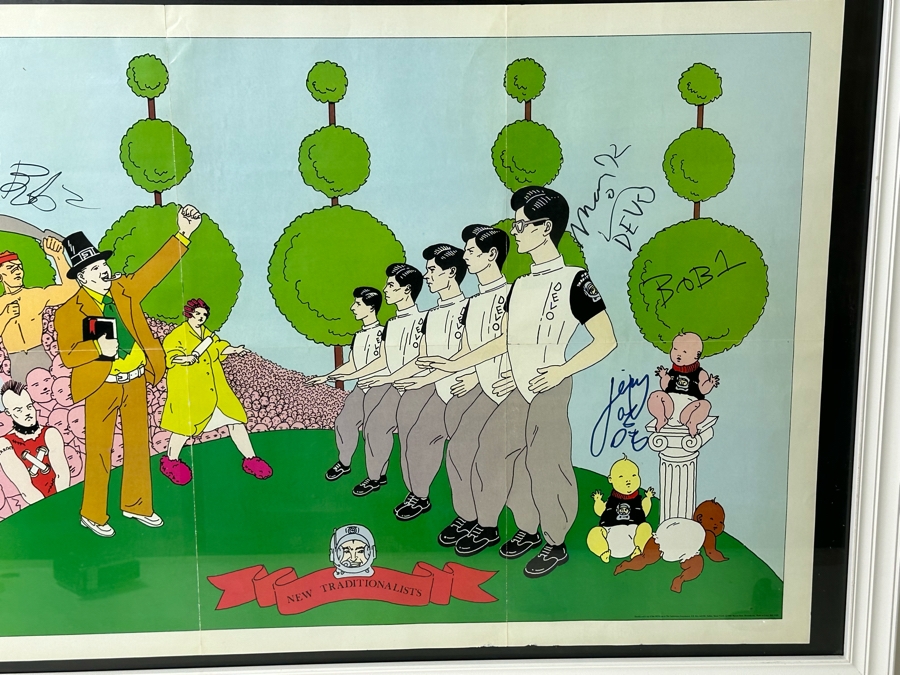 Vintage 1981 DEVO New Wave Band Poster Signed By The Band Members Framed 33 X 22.5 Framed 39 X 27.5 [Photo 6]