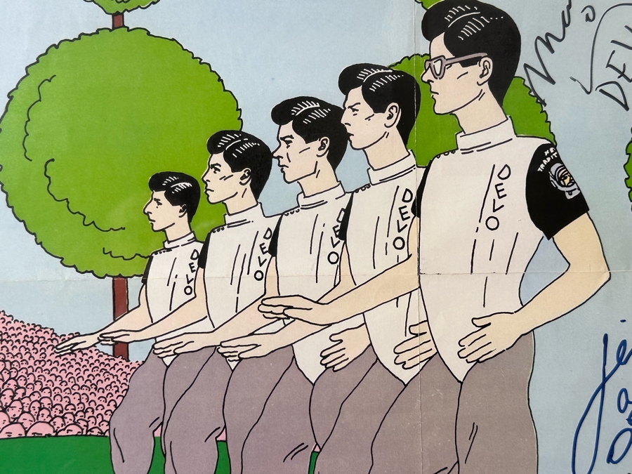 Vintage 1981 DEVO New Wave Band Poster Signed By The Band Members Framed 33 X 22.5 Framed 39 X 27.5 [Photo 15]