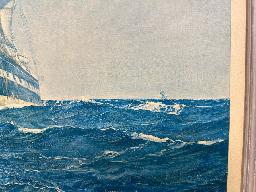 Montague Dawson Artist Hand Signed Antique 1928 Frost & Reed Ltd Print Framed 21.5 X 30.5 [Photo 14]