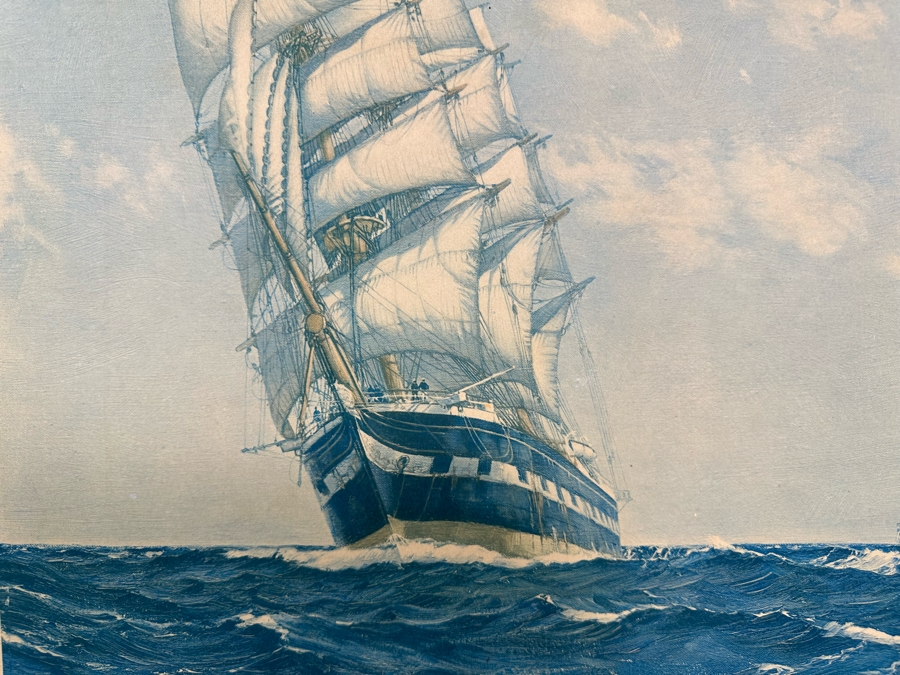 Montague Dawson Artist Hand Signed Antique 1928 Frost & Reed Ltd Print Framed 21.5 X 30.5 [Photo 13]