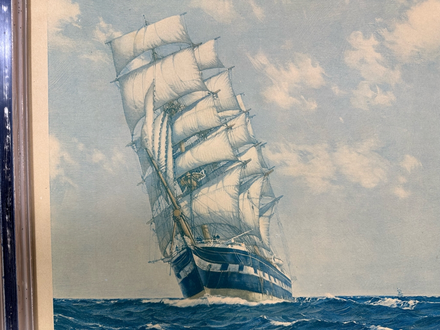 Montague Dawson Artist Hand Signed Antique 1928 Frost & Reed Ltd Print Framed 21.5 X 30.5 [Photo 15]