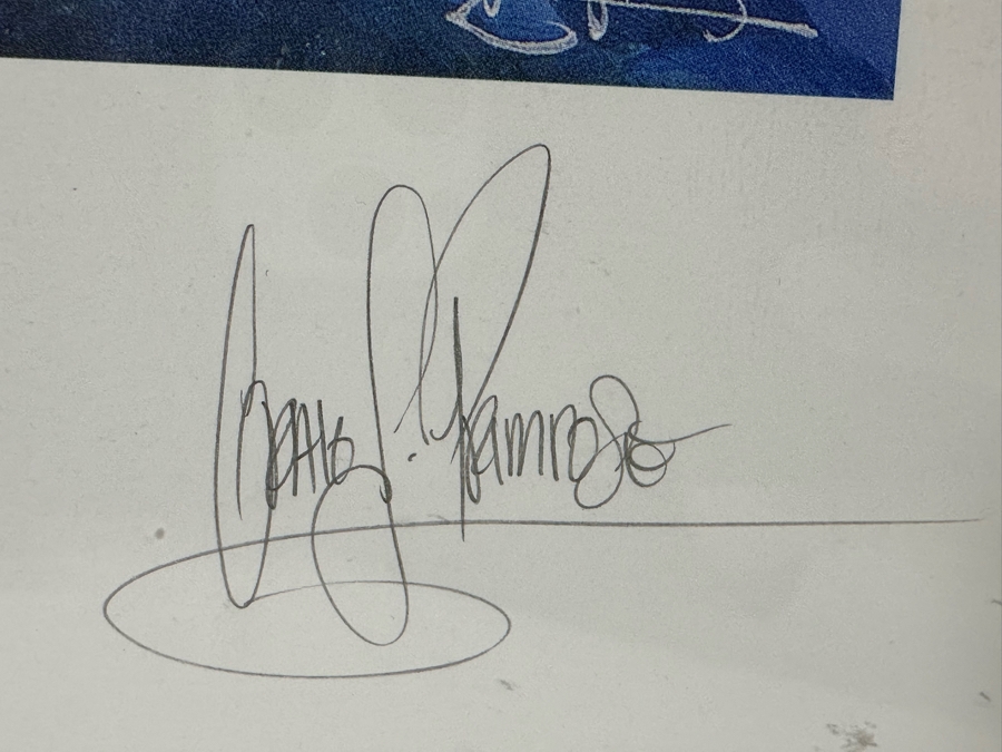 Craig S. Primrose Artist Hand Signed Print Titled 'Coastline' In Nice Wooden Bamboo Motif Frame 34 X 16 [Photo 10]