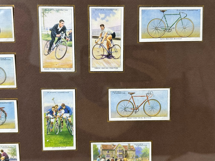 Nicely Framed Collection Of Vintage Player's Cigarettes Trading Cards Cycling 1939 29 X 35 [Photo 14]