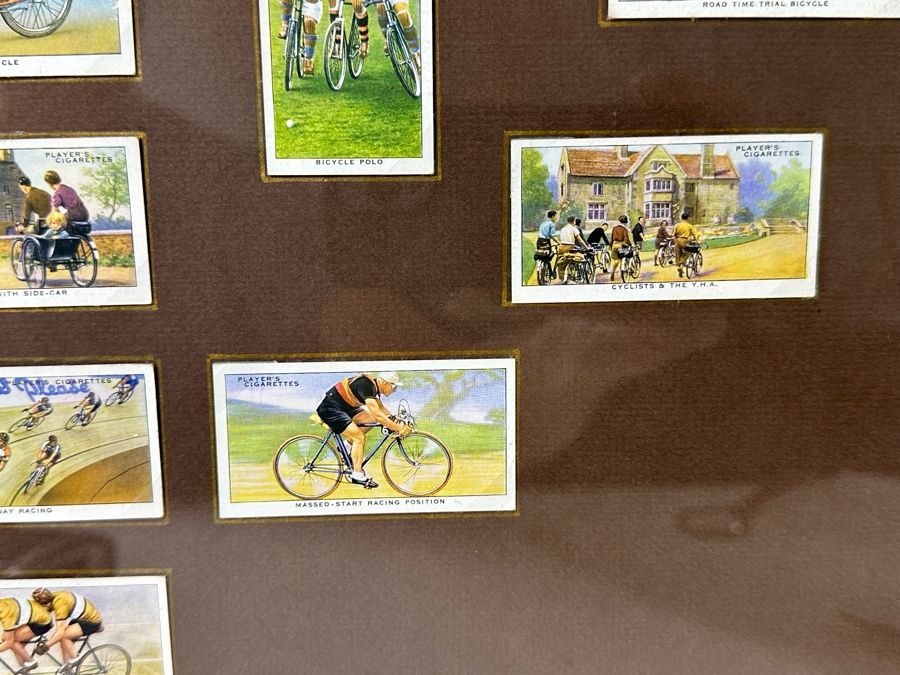 Nicely Framed Collection Of Vintage Player's Cigarettes Trading Cards Cycling 1939 29 X 35 [Photo 15]