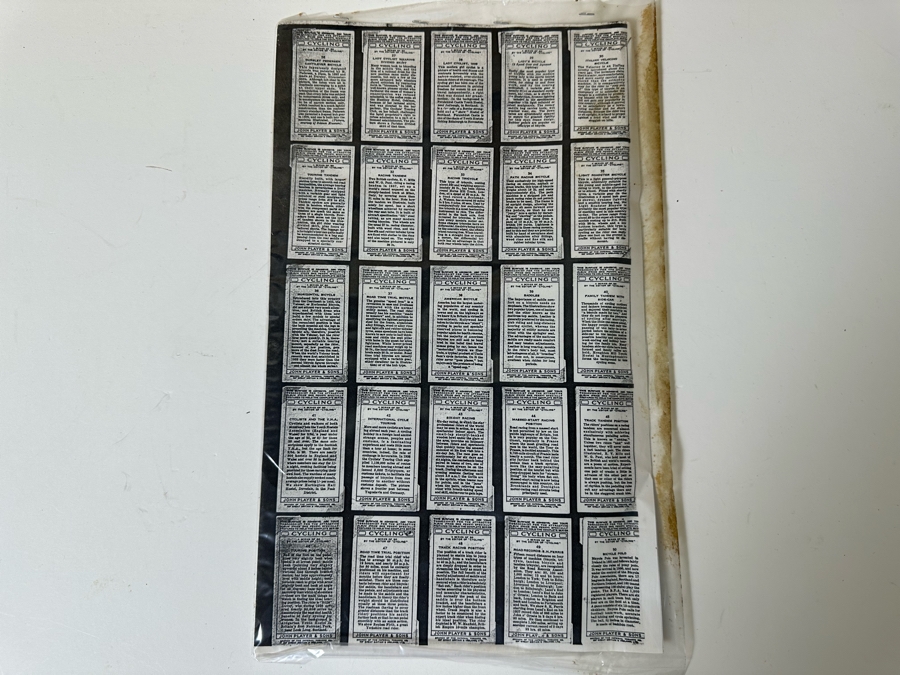 Nicely Framed Collection Of Vintage Player's Cigarettes Trading Cards Cycling 1939 29 X 35 [Photo 25]