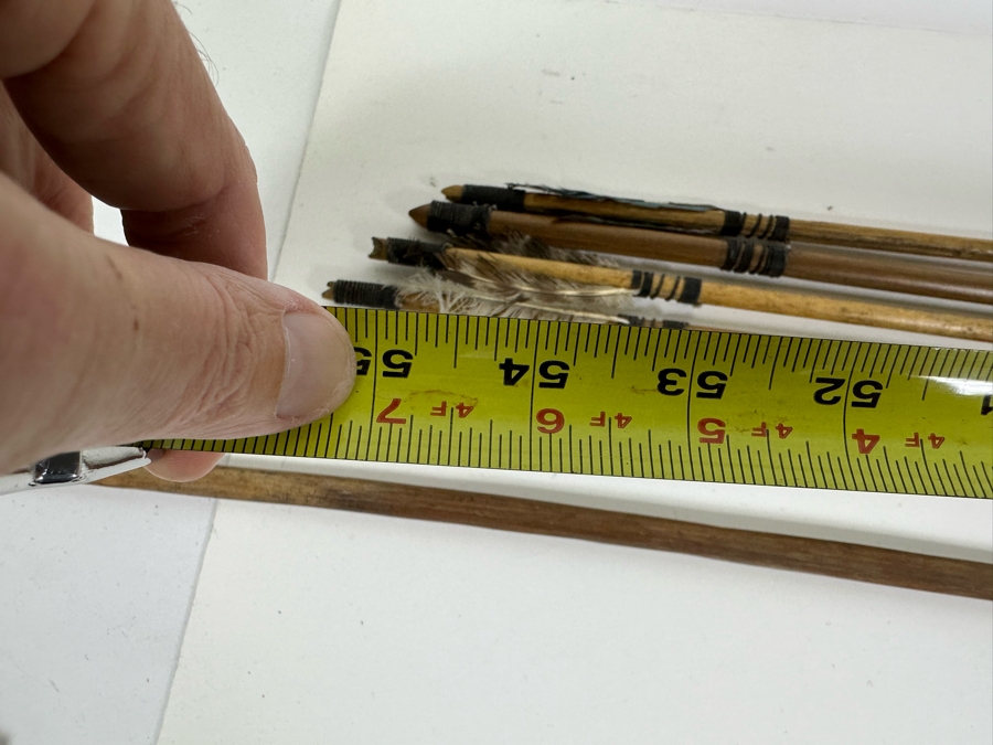 Vintage Bow 55L And Collection Of Arrows With Various Arrowheads 44L [Photo 12]