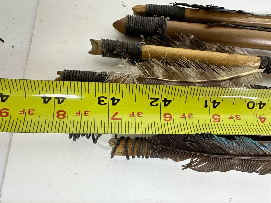 Vintage Bow 55L And Collection Of Arrows With Various Arrowheads 44L [Photo 13]