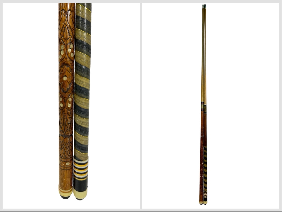 Pair Of Billiard Pool Cue Sticks 57L