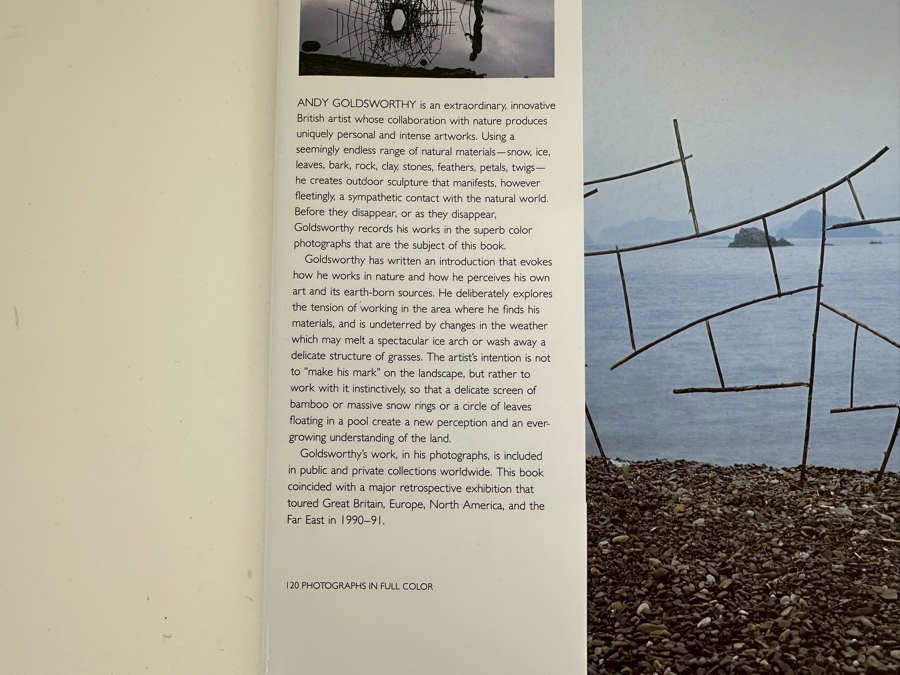 1990 First Edition Hardcover Book Andy Goldsworthy A Collaboration With Nature [Photo 3]