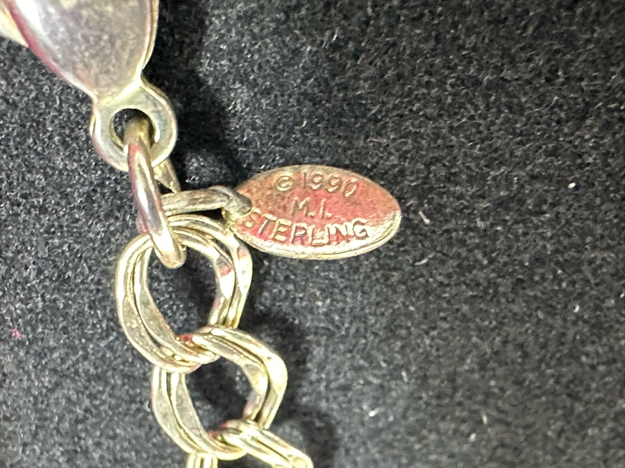 Vintage 1990 Sterling Silver Barbie Charm Bracelet Collector's Edition By Peter Brams Design With Original Box [Photo 9]