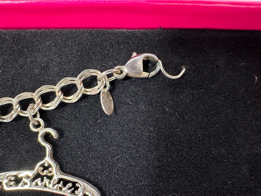 Vintage 1990 Sterling Silver Barbie Charm Bracelet Collector's Edition By Peter Brams Design With Original Box [Photo 8]