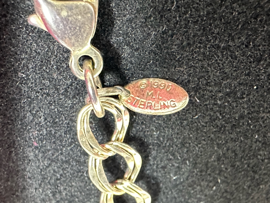 Vintage 1990 Sterling Silver Barbie Charm Bracelet Collector's Edition By Peter Brams Design With Original Box [Photo 11]