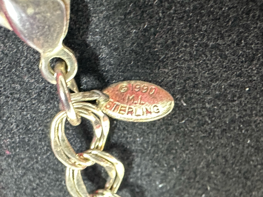 Vintage 1990 Sterling Silver Barbie Charm Bracelet Collector's Edition By Peter Brams Design With Original Box [Photo 10]