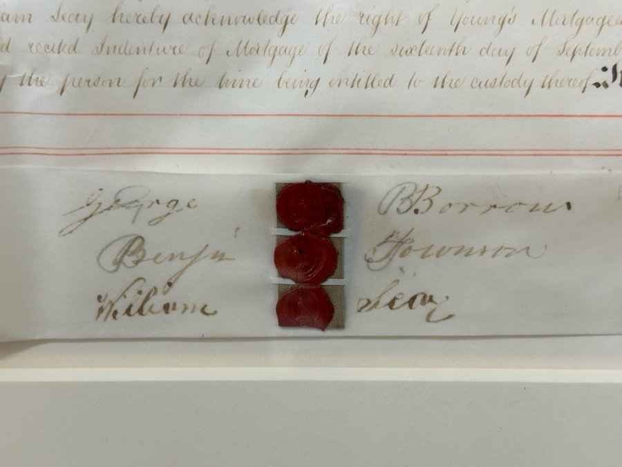 Antique 1888 Large Handwritten English Indenture Legal Contract Framed 36 X 50.5 [Photo 7]