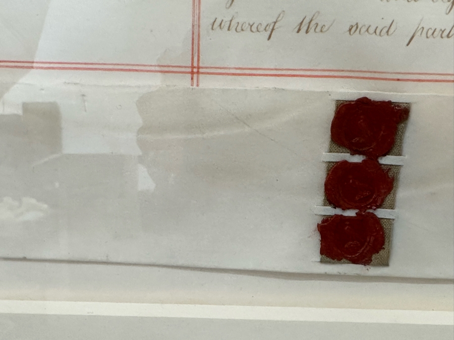 Antique 1888 Large Handwritten English Indenture Legal Contract Framed 36 X 50.5 [Photo 9]