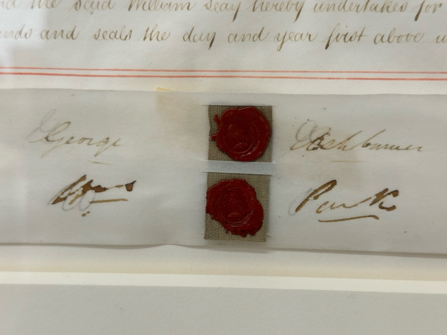 Antique 1888 Large Handwritten English Indenture Legal Contract Framed 36 X 50.5 [Photo 8]