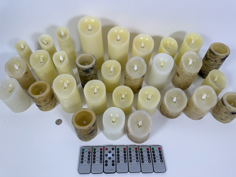 Large Collection Of LED Candles With Remote Controls Ranging In Size From 4H-9H [Photo 5]