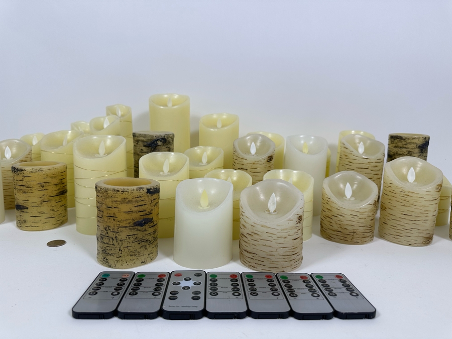 Large Collection Of LED Candles With Remote Controls Ranging In Size From 4H-9H [Photo 4]