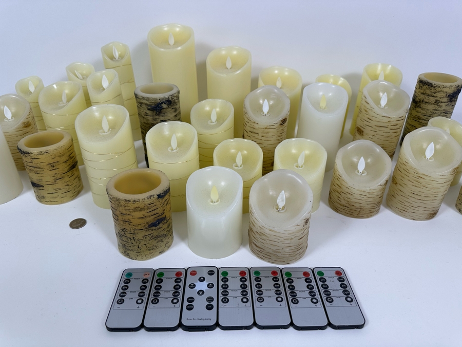 Large Collection Of LED Candles With Remote Controls Ranging In Size From 4H-9H [Photo 3]