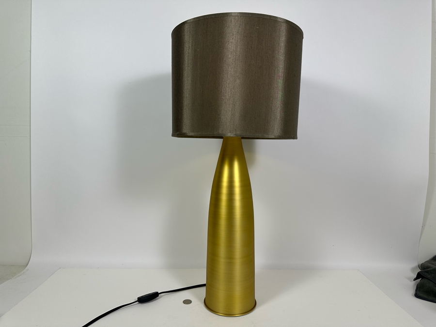 Gold Tone Metal Table Lamp 27.5H [Photo 3]