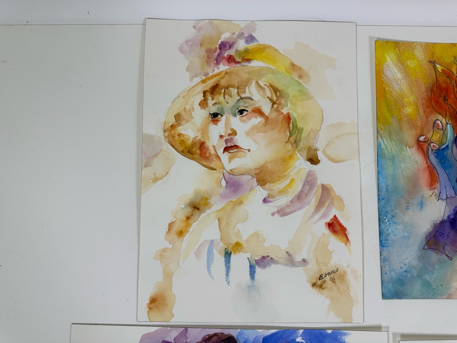 Bonnie Lee Roth (B. 1942, Southern California) Four Original Watercolor Paintings On Paper 14.5 X 10 / 12 X 9 [Photo 4]