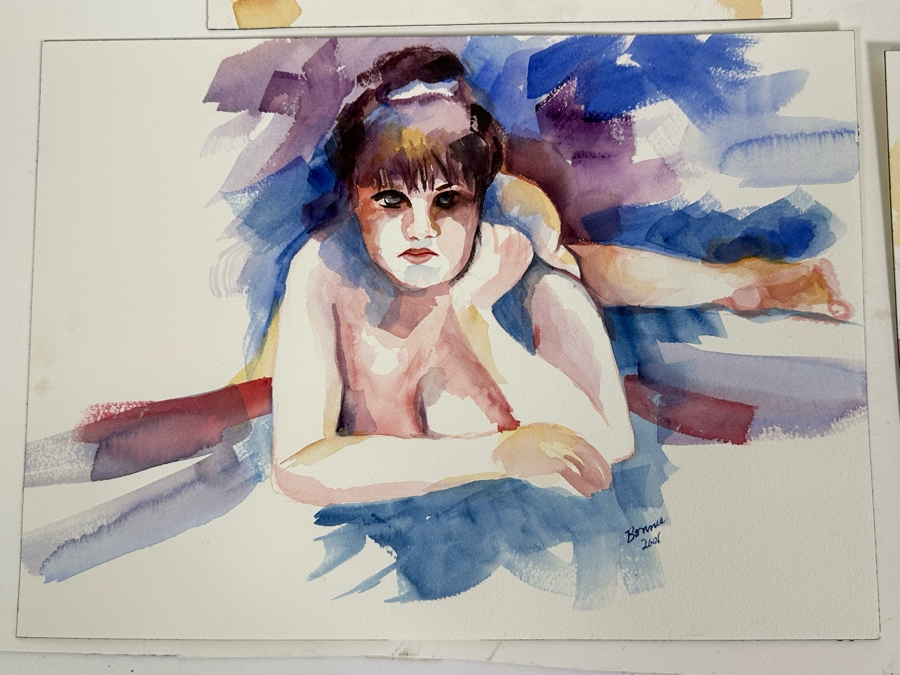 Bonnie Lee Roth (B. 1942, Southern California) Four Original Watercolor Paintings On Paper 14.5 X 10 / 12 X 9 [Photo 14]