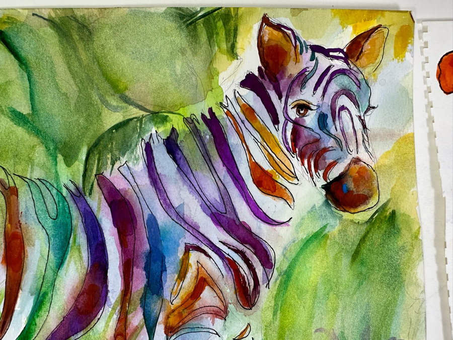 Bonnie Lee Roth (B. 1942, Southern California) Four Original Colorful Abstract Watercolor Paintings On Paper 15 X 11 [Photo 5]