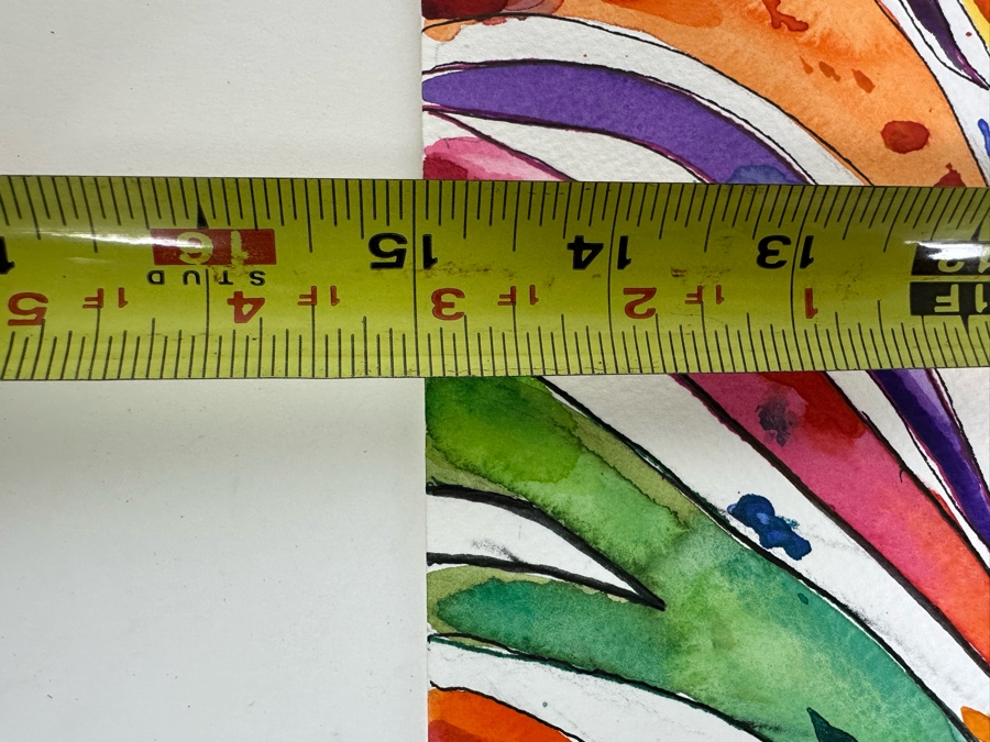 Bonnie Lee Roth (B. 1942, Southern California) Four Original Colorful Abstract Watercolor Paintings On Paper 15 X 11 [Photo 10]