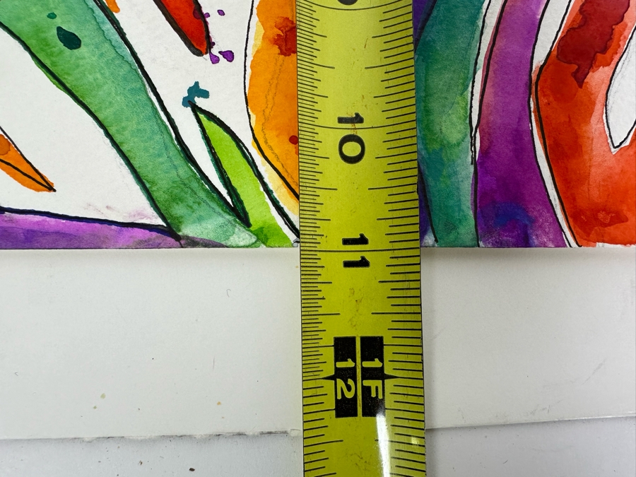 Bonnie Lee Roth (B. 1942, Southern California) Four Original Colorful Abstract Watercolor Paintings On Paper 15 X 11 [Photo 11]