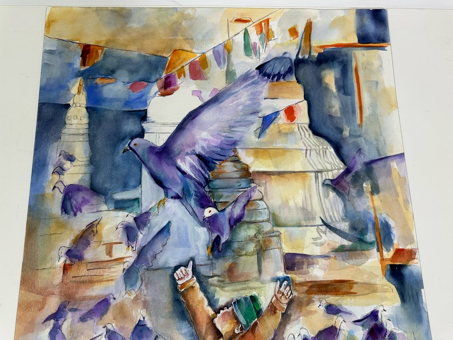 Bonnie Lee Roth (B. 1942, Southern California) Pair Of Original Watercolor Paintings On Paper 18 X 24 [Photo 6]